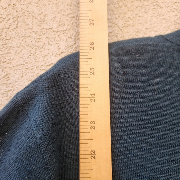 CHARTER CLUB PETITE Women's Cardigan Medium Green Wool Grama Sweater Vintage - Picture 8 of 9